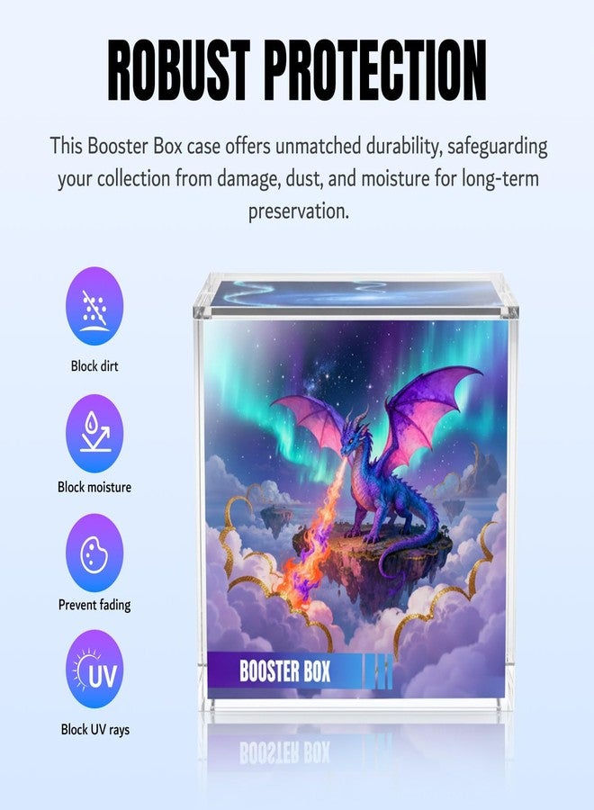 مكبازل علبة عرض أكريليك واقية من Mcbazel لصناديق التعزيز، حامل مغناطيسي شفاف بسمك 5 مم مع حماية من الأشعة فوق البنفسجية متوافق مع صناديق تعزيز PKMN (غير متوافق مع صناديق التعزيز اليابانية) - Image 2